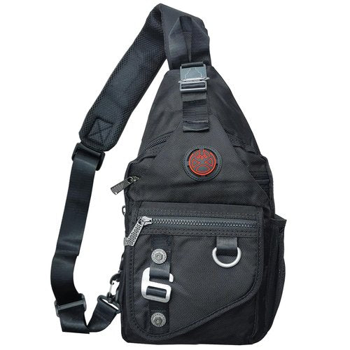 Vanlison Sling Backpacks, Sling Chest Bags Shoulder Crossbody Bags for Men Women Outdoor Travel Walking Dog Running Black