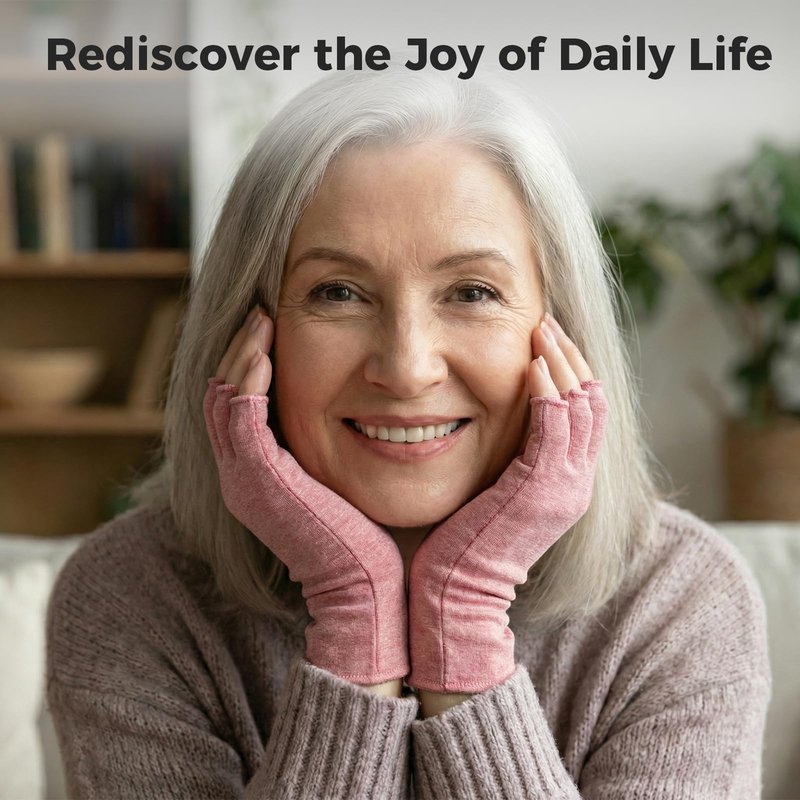 Donfri 2 Pairs Arthritis Gloves for Women for Pain,Compression Gloves Fingerless Gloves Hand Pain Relief Raynauds Typing Gaming (Pink, S)