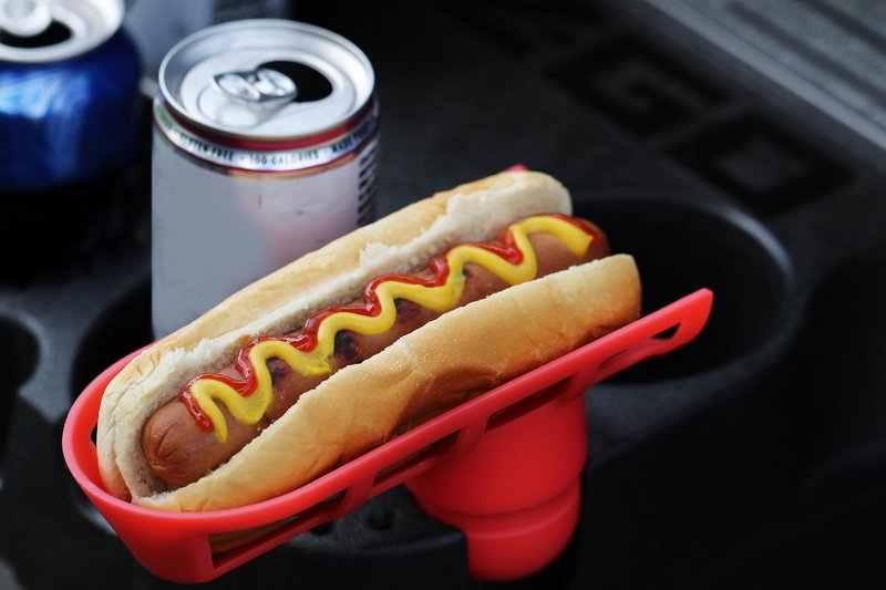 Dog’on Caddy – Golf Cart Hotdog Holder with Mesh Travel Case – Funny Golf Accessory for Men – Hilarious Golf Gift for Tournaments, Outings & Bachelor Parties – Fits Most Ball Holders on Carts