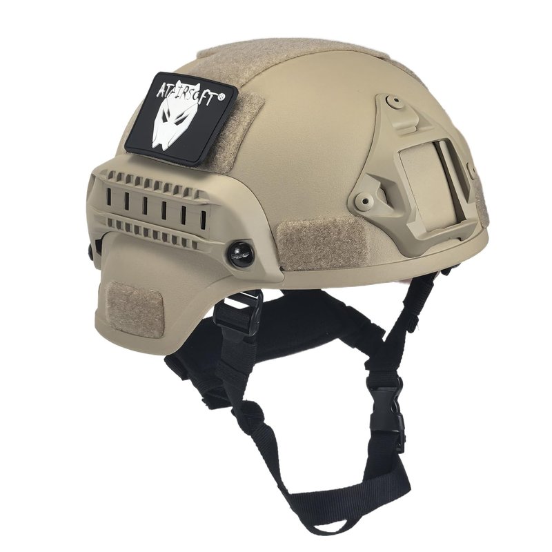 ATAIRSOFT Tactical Airsoft Paintball MICH 2000 Helmet with Side Rail & NVG Mount DE