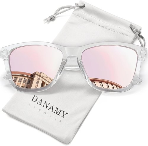 DANAMY Women's Polarized Sunglasses - Trendy Designer UV400 Protection | Mirrored Finish