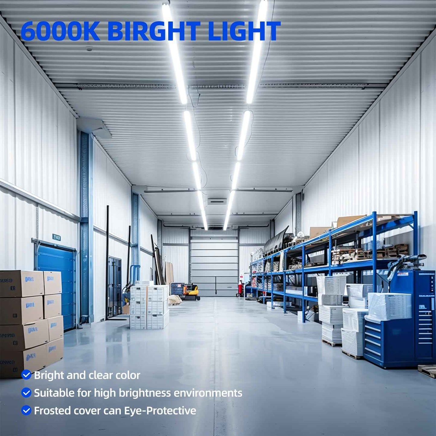 Barrina T8 LED Bulbs 4 Foot, Fluorescent Light Bulbs Replacement, 24W, 3200LM, 6000K Bright Light Ballast Bypass, Dual-End Powered, T8 T10 T12 LED Fluorescent Tube Replacement, Frosted Cover, 8 Packs