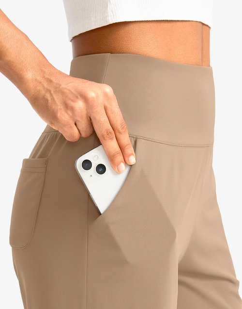 G Gradual Women's Bermuda Shorts - High Waisted, Knee Length with Pockets for Athletic Workouts | 9" Size