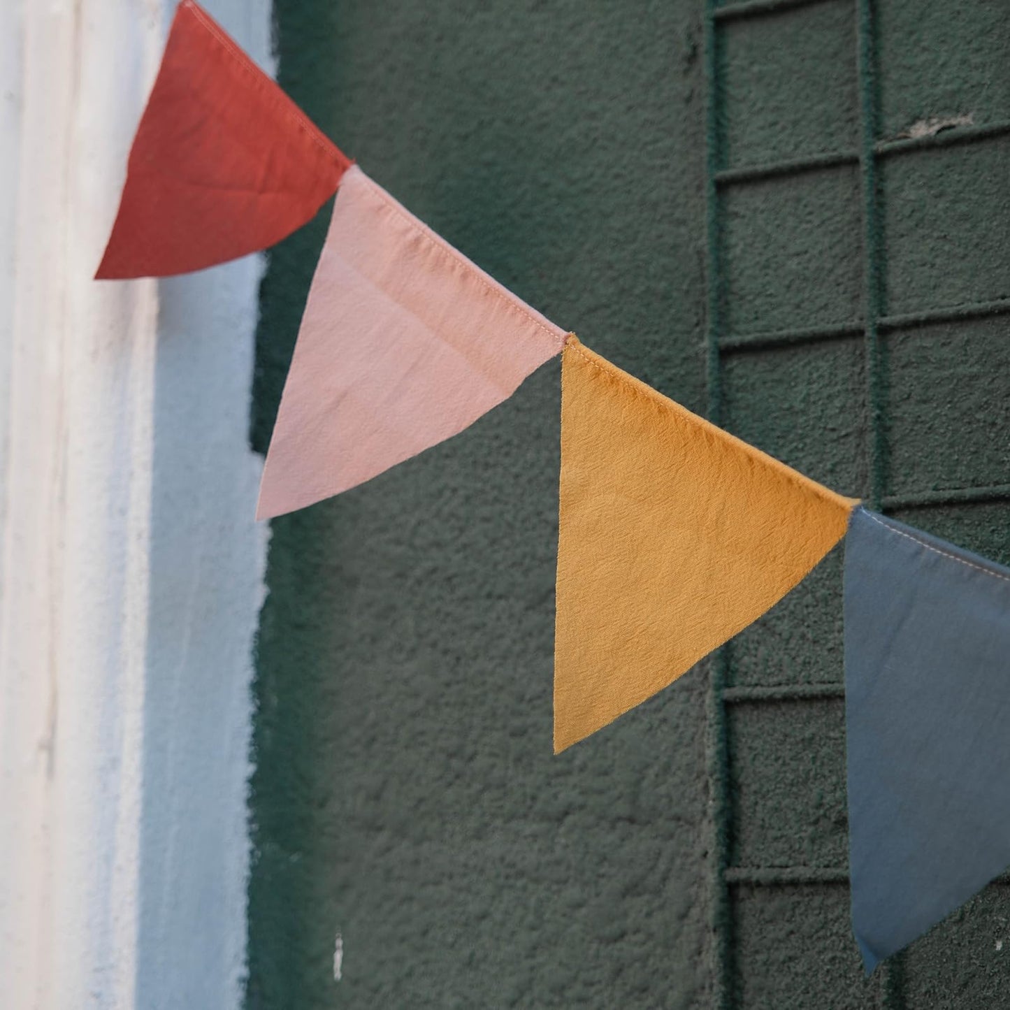 3.9ft Half Circle Banner - Pastel Cotton Pennants for Kids Tent, Nursery & Birthday Party Decor Pastel Pennant Banner | Single Sided Hanging Banners (Set of 2)