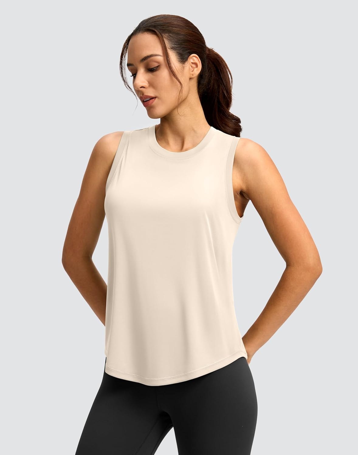 SANTINY Women's Sleeveless Workout Tops - Lightweight Racerback Tank for Yoga & Running