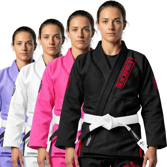 Exxact Sports BJJ Gi Women, Lightweight IBJJF Legal Jiu Jitsu Gi with Preshrunk Fabric & Free Belt for Training & Competition (Black, W1)