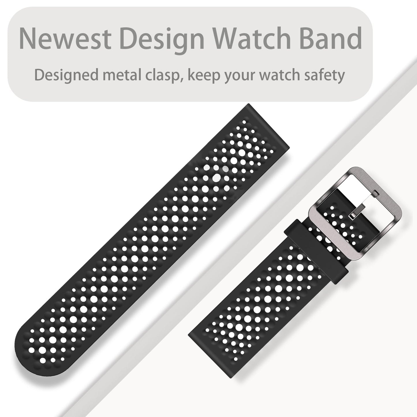 Lamshaw Compatible with CARBINOX Vortex bands, Silicone band with Metal Buckle Compatible with CARBINOX Edge, Vortex, X-Ranger, Vortex, Vesta, Blaze Round, Blaze S, Blaze Square Smart Watch
