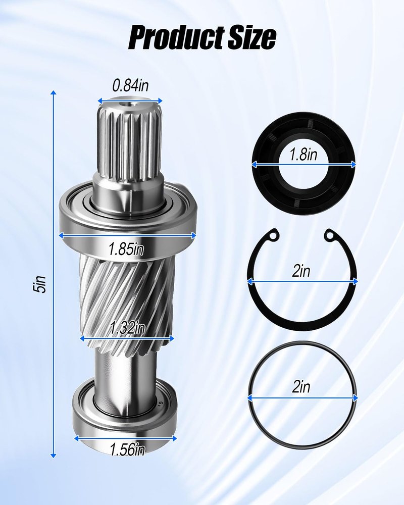 Wusquvy Golf Cart Input Gear Shaft Kit Fit for EZGO Electric RXV 2008-up Replace 620329 620327 620328 23520G1 35959G01, Include Clasp Spring, Oil Seal, O-Ring Seal