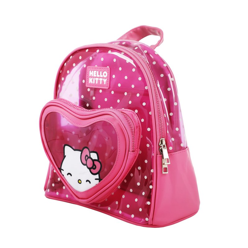 Bioworld Hello Kitty Heart 10" Pink Polka Dot Women's Mini Backpack