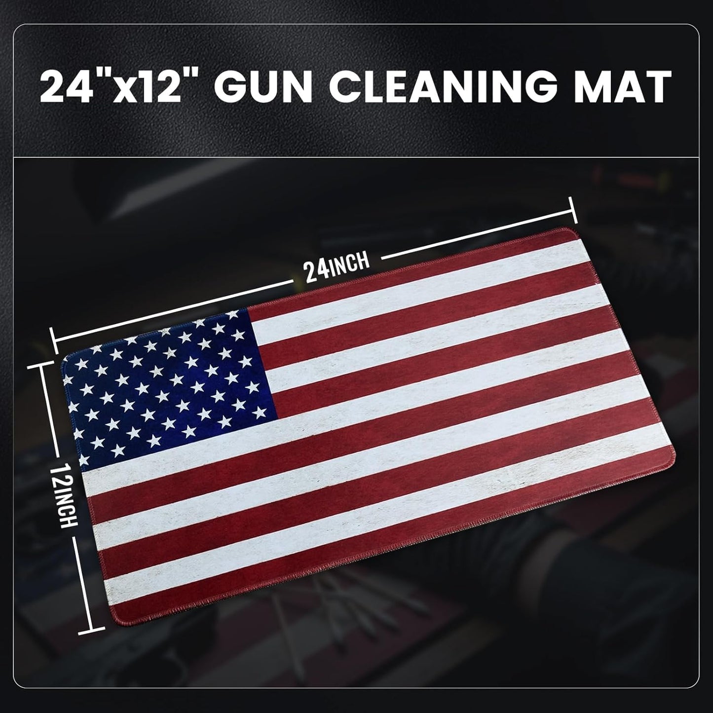 Skiennix Pistol Cleaning Mat - 24"x12" Oil Resistant, Non-Slip Design with 100 Cleaning Swabs