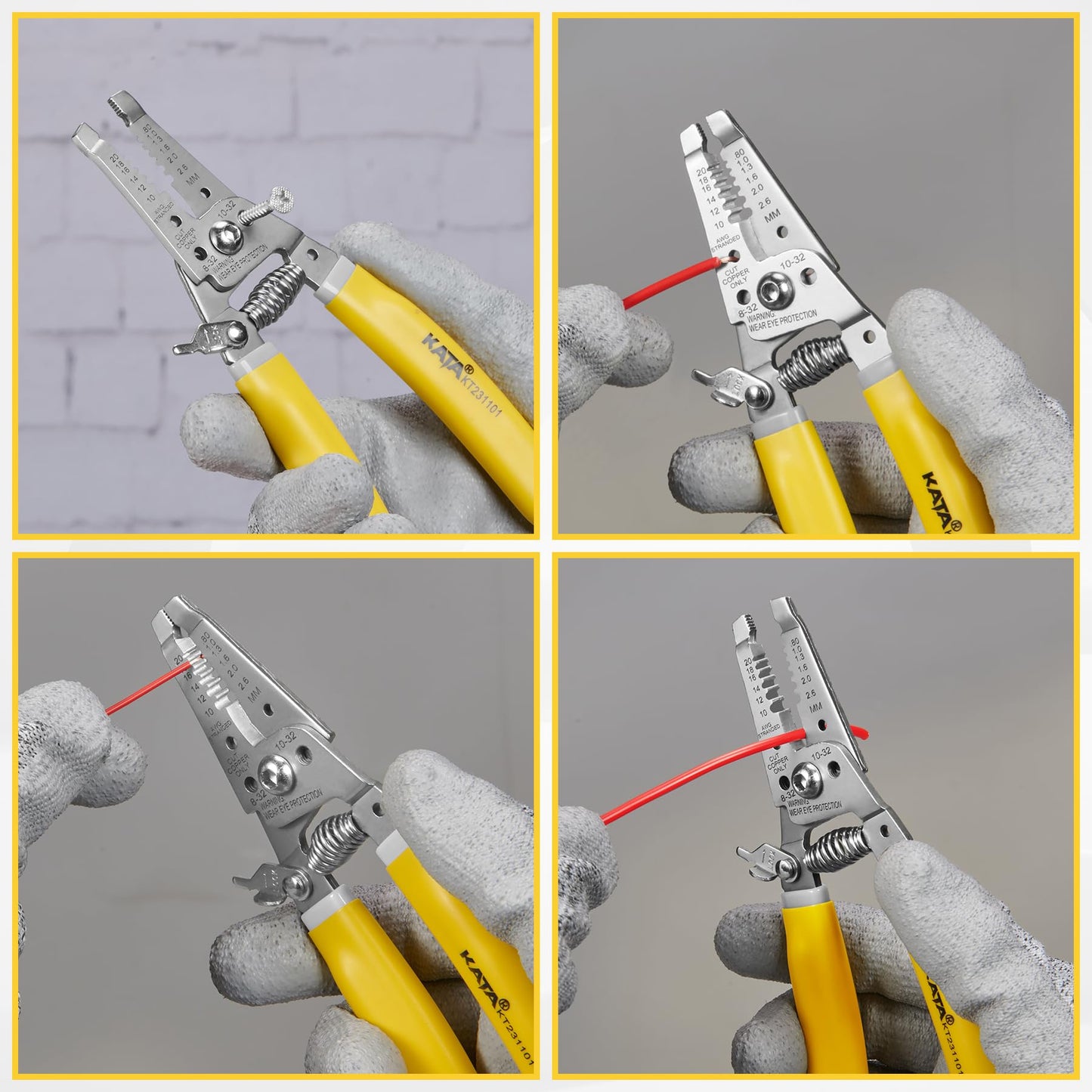 Wire Stripper Tool Crimper for Electricians: 7 Inch Wire Cutter Stripping Tool for 10-18 AWG Solid and 12-20 AWG Stranded Wire - Electrical Wire Crimping Stripping Plier - 10 12 14 16 18 AWG Gauge