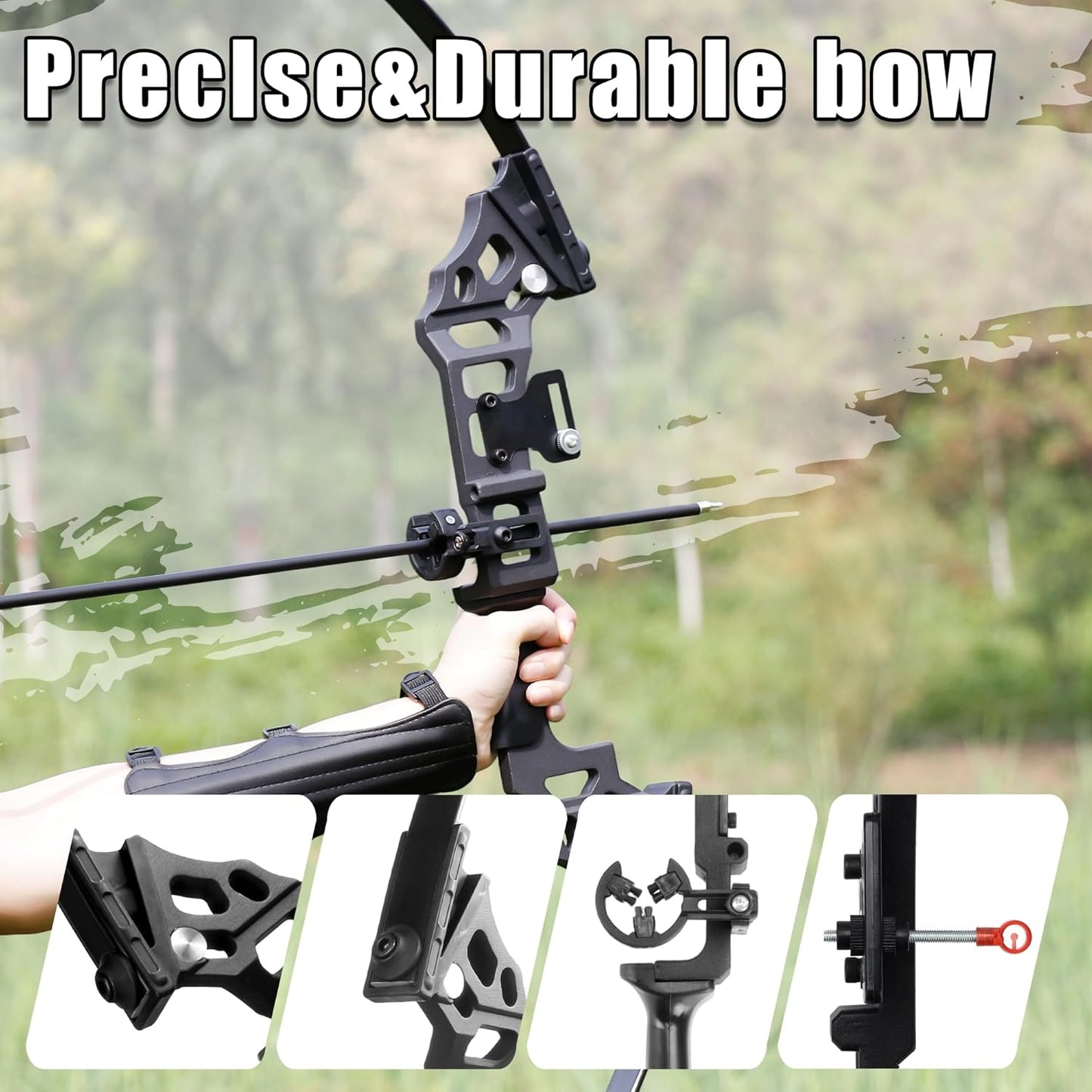 Skiennix Recurve Bow and Arrow Set - 30-40lbs Right-Handed Archery Kit with Carbon Arrows & Accessories