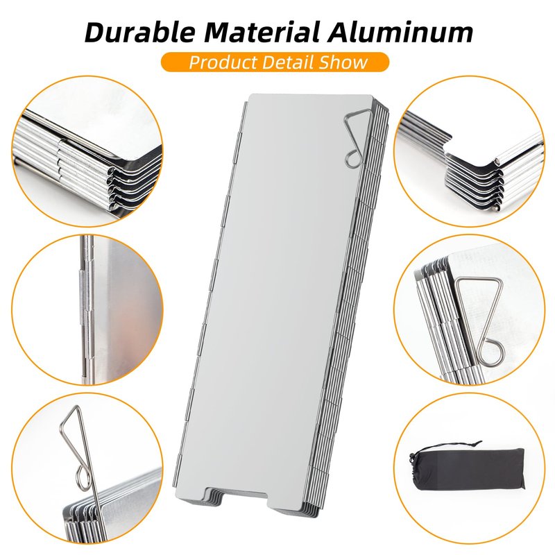 Camping Stove Windscreen Ultralight Folding Camp Stove Windscreen Portable Camping Stove Windshield for Use with Alcohol Stoves and Other Backpacking Stoves Butane Stoves 16 Plates