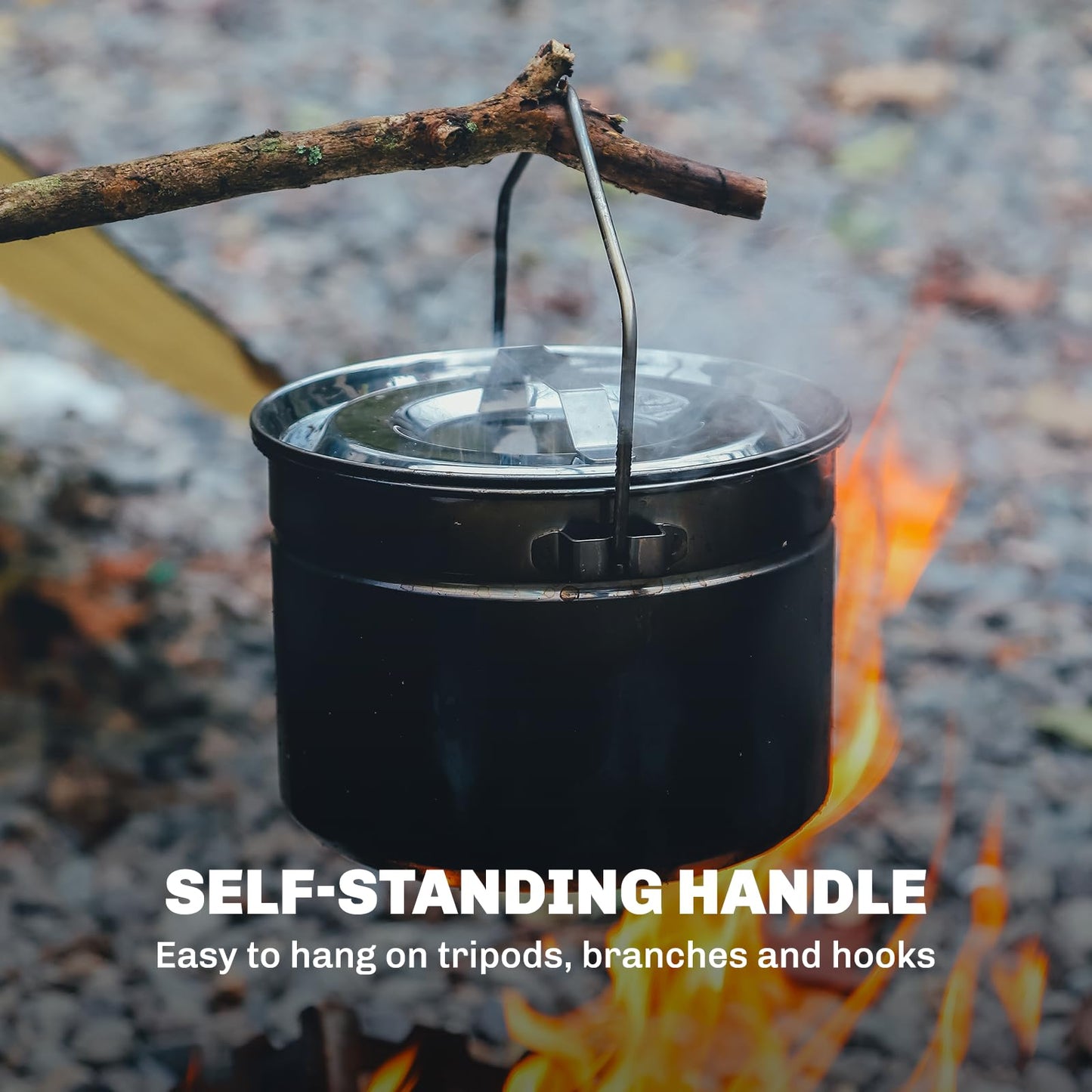 Firemaple Antarcti 1.8L Stainless Steel Pot - Food Grade SUS304 Camping Pot with Steaming Function - Lightweight and Durable for Outdoor Cooking