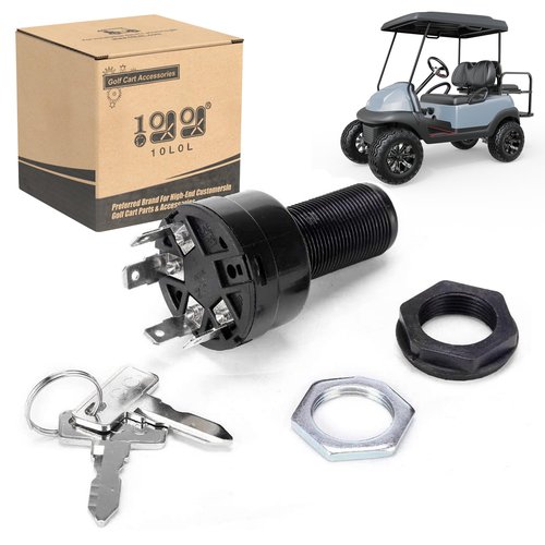 10L0L Golf Cart Starter Ignition Key Switch for Club Car Precedent Ignition Switch Electric 2004+ 2 Terminal 1025086-01 102508601