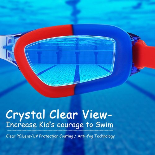 COOLOO Kids Swim Goggles - 2 Pack Adjustable Swimming Goggles for Ages 4-16 | Perfect for Boys & Girls