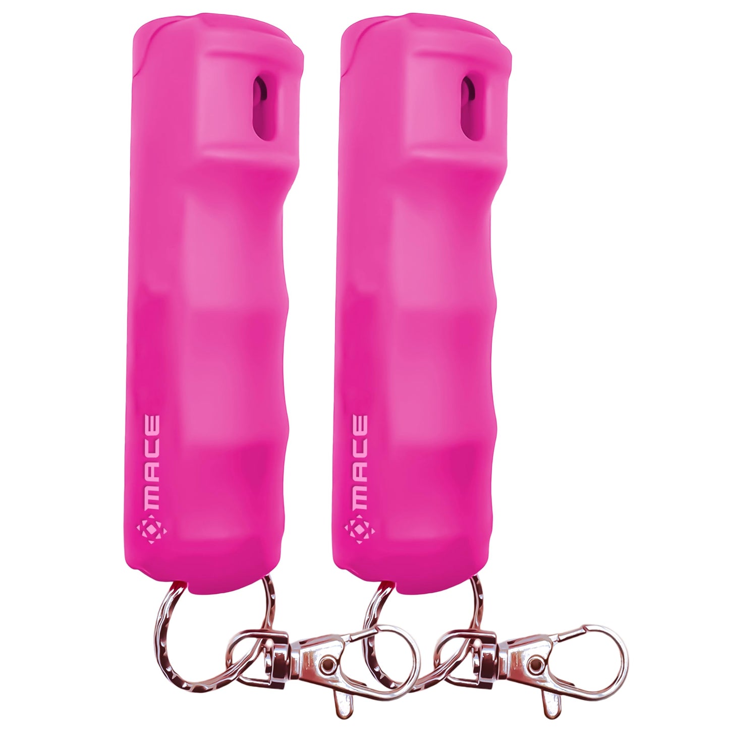 Mace Pepper Spray - 2-Pack Clip On Hard Case Model, 0.42 oz, 12 Feet Range, Max Police Strength, Long Lasting UV Dye, Flip Top Safety Cap, Self Defense Pepper Spray for Women & Men - Pink