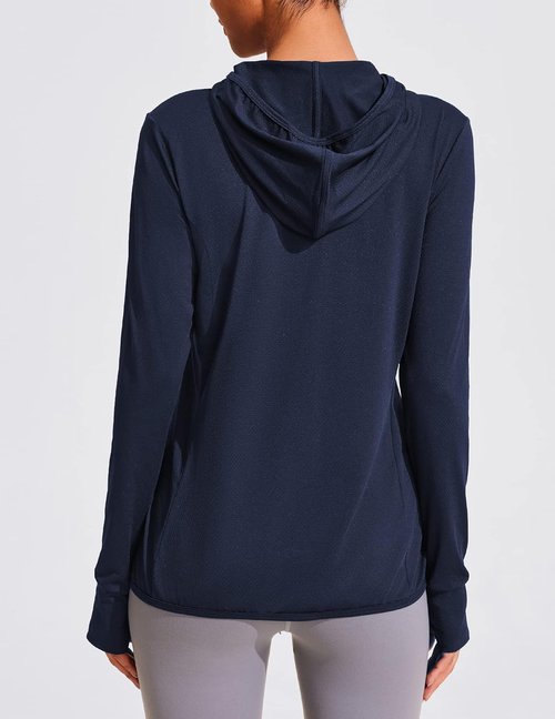 COOrun Women's Sun Protection Hoodie - UPF 50+ Full Zip Long Sleeve Jacket for Outdoor Activities