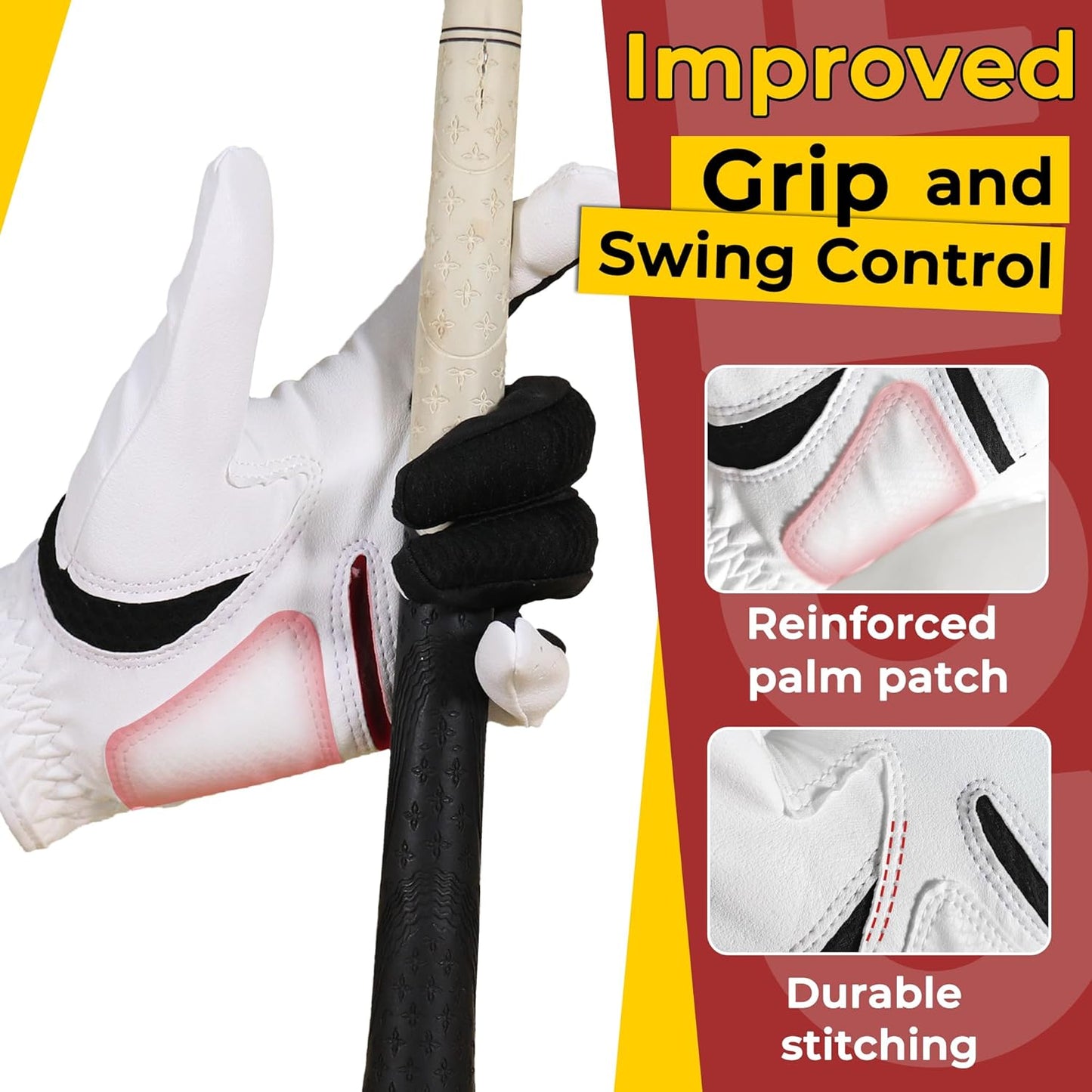 AIGEVTURE Golf Gloves - Premium Performance for Men & Women | Luxurious Palm Material for Superior Feel