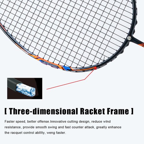 ALPSPORT GJ 10U G5 Super Light Professional Full Carbon Fiber Badminton Racket with Gift Box, Badminton Racquet for Outdoor Backyard Sports Including 1 Flannel Bag, 2 Grips Tapes (Black)