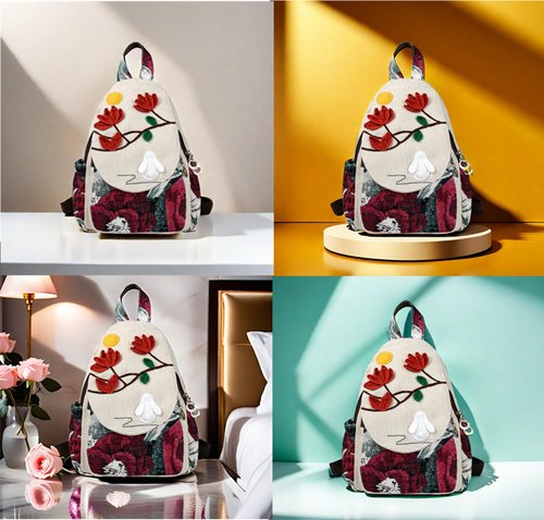HUANGGUOSHU Bohemian Knit Backpack - Handcrafted, Stylish and Versatile Ideal Gift for Girls, Moms, and College Students Travel Essentials Mini Backpack for Women -Rabbit