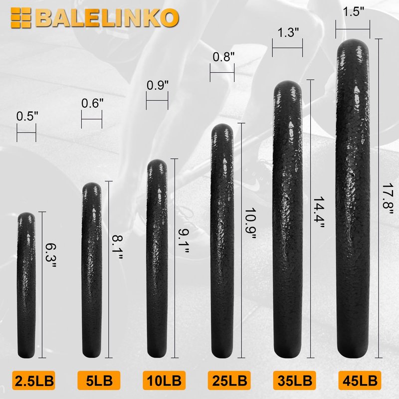 Balelinko Cast Iron 2-Inch Olympic Grip Plate Weight Plate for Strength Training, Weightlifting and Crossfit in Pair, 10LB, Black