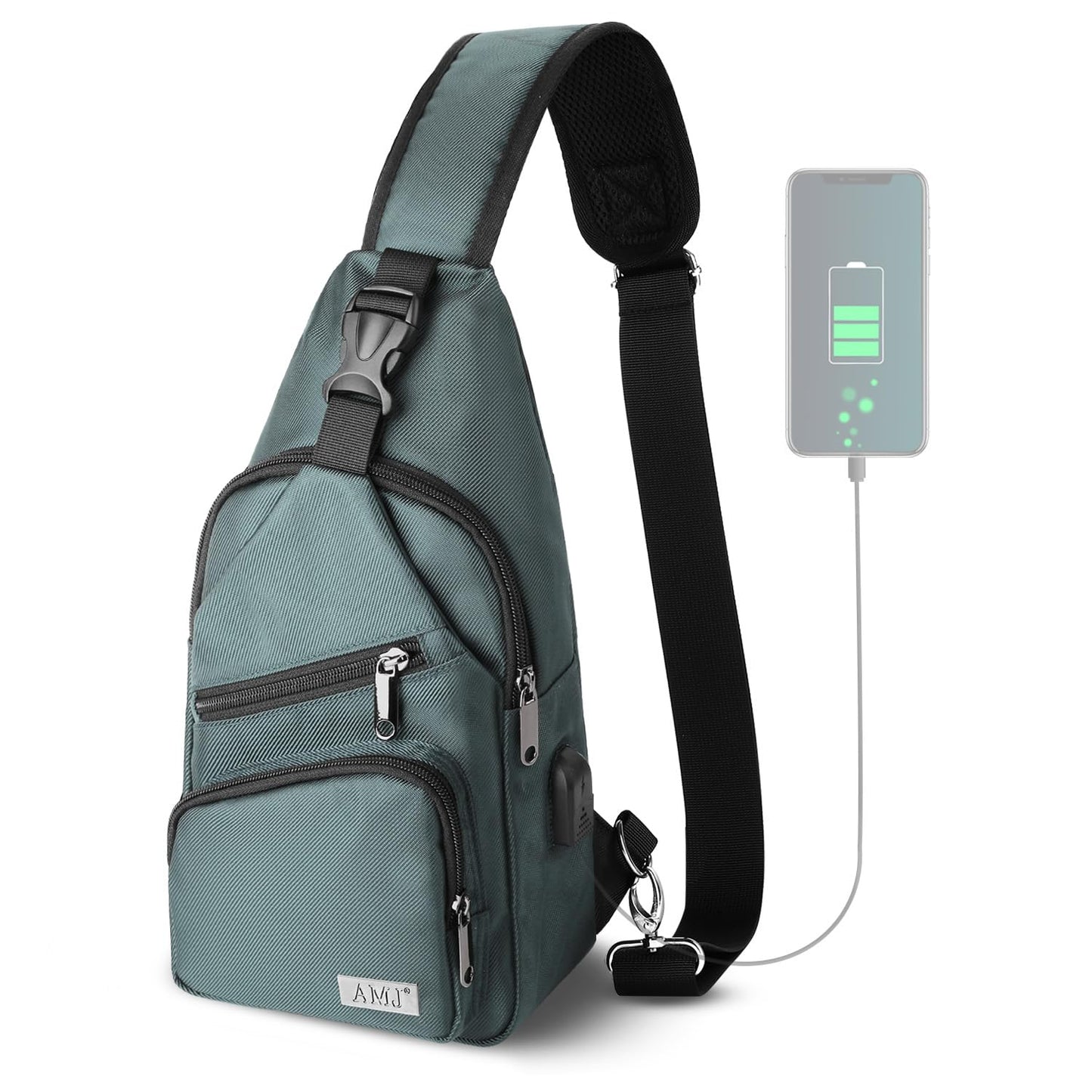 AMJ Crossbody Hiking Casual Sling Bag For Men Women Travel Camping Chest Backpack Daypack