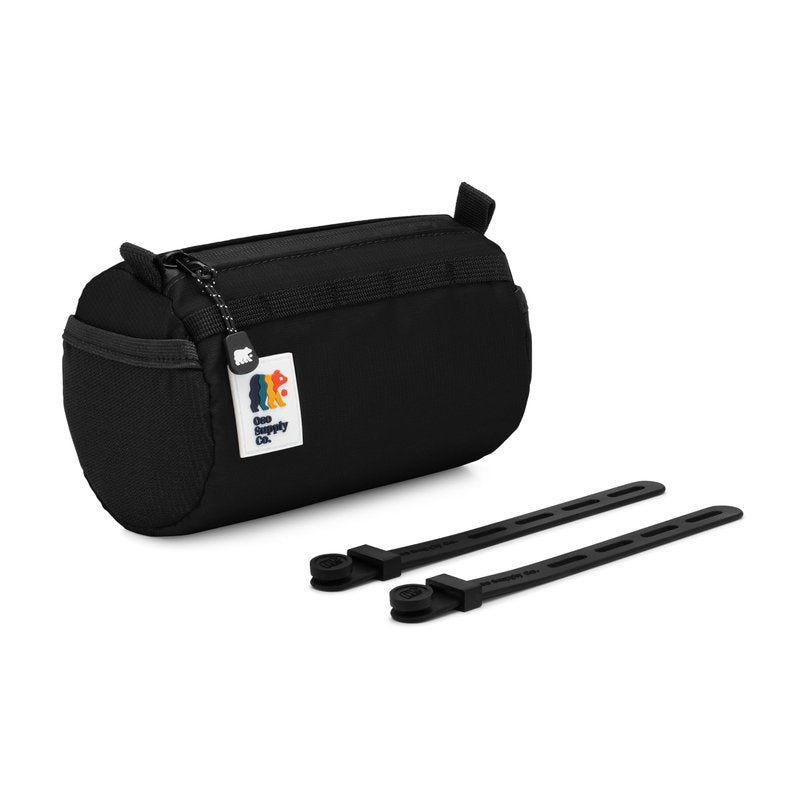 Oso Supply Co Handlebar Bike Bag – Water-Resistant Hard Shell with Quick-Access Zipper, Side Mesh Pockets, and Spacious Storage – Ideal for Cycling, Commuting, and Adventure Rides (Black)