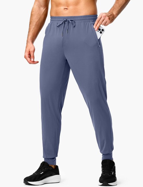 GGJ Men's Athletic Joggers - Stretch Tapered Running Sweatpants with Zipper Pockets | Gym & Workout Pants