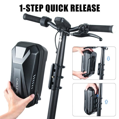 CHICLEW 3L Large Scooter Bag, Quick Release Portable Electric Scooter Storage Bag, Waterproof XL Scooters Handlebar Bag for Scooters, Bikes, Segway Ninebot and NIU