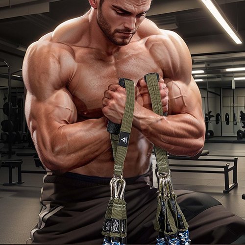 YLUERTDOO Covered Resistance Bands,Resistance Tubes with Heavy Duty Protective Sleeves,40lb to 80lb Stackable up to 300Lbs,Resistance Bands for Working Out with Handles. (YL-LLS-300LBS-Plus)