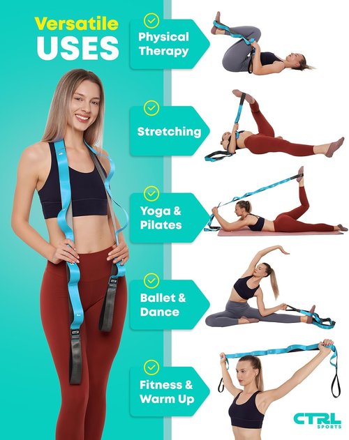 Fascia Stretching Strap by [Brand Name] - Non-Elastic Yoga & Physical Therapy Band | Enhance Flexibility & Mobility
