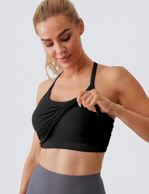 MathCat Workout Tank Tops - Built-In Bra Sleeveless Yoga Shirt for Women | Seamless Racerback Design
