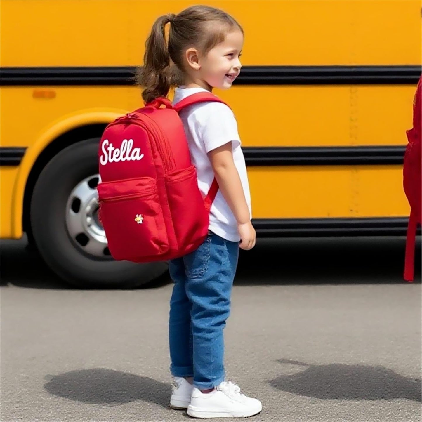 WANSHUNLMI Personalized Corduroy Kids Backpack - Custom Name School Bag for Toddlers | Available in Pink, Sizes M & S