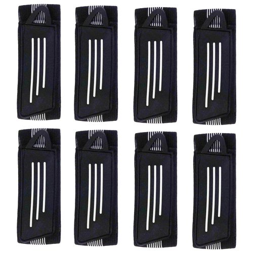 Kasteco 8 Pack Elastic Bike Bicycle Ankle Leg Riding Puttee Cycling Safety Bind Pant Bands Clip Strap Belt Fully Adjustable Cycling, Jogging, Camping (Black)