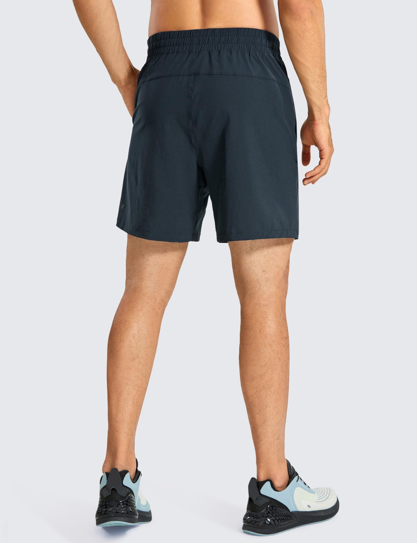 CRZ YOGA Men's Linerless Workout Shorts - 7'' Quick Dry for Running Sports Athletic Gym with Pockets True Navy Large