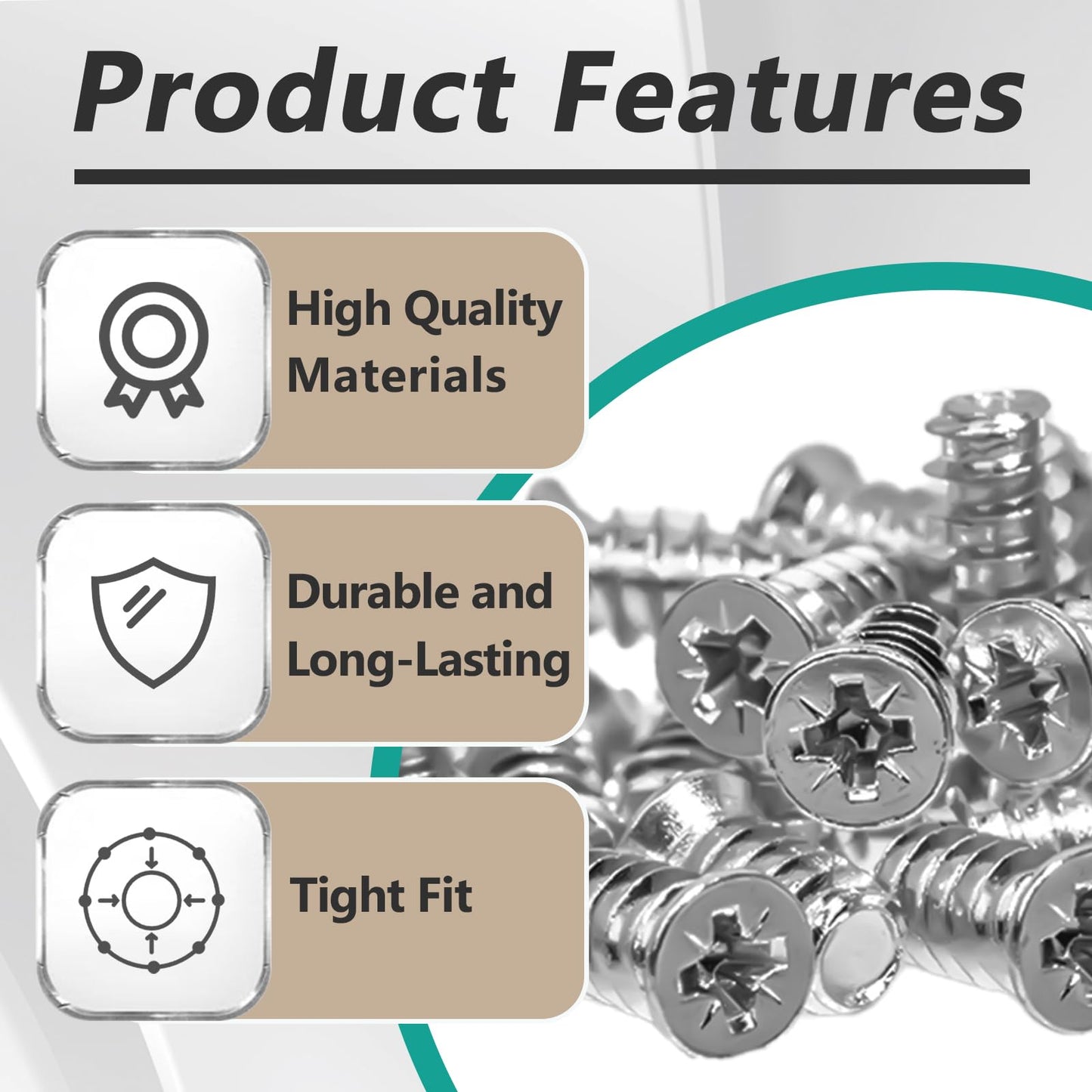 45 Pcs Drawer Rail Euro Screws are Compatible with IKEA 100349, Crosshead Self Tapping Screws