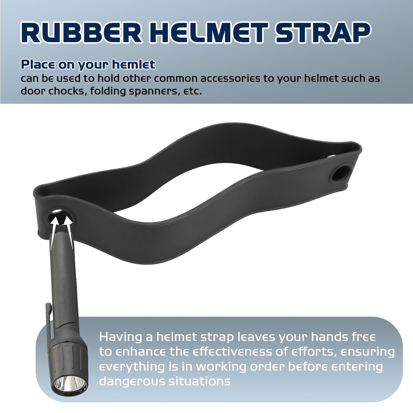 Rubber Helmet Strap for Streamlight ProPolymer Flashlights - 99075 Flashlight Helmet Strap Fit Most Standard Helmet
