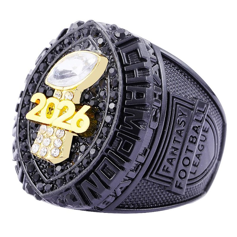 noblehead 2026 Fantasy Football Championship Ring Heavy FFL Champion Trophy Ring Award Trophy for Fantasy Football League Winner (Size 8)