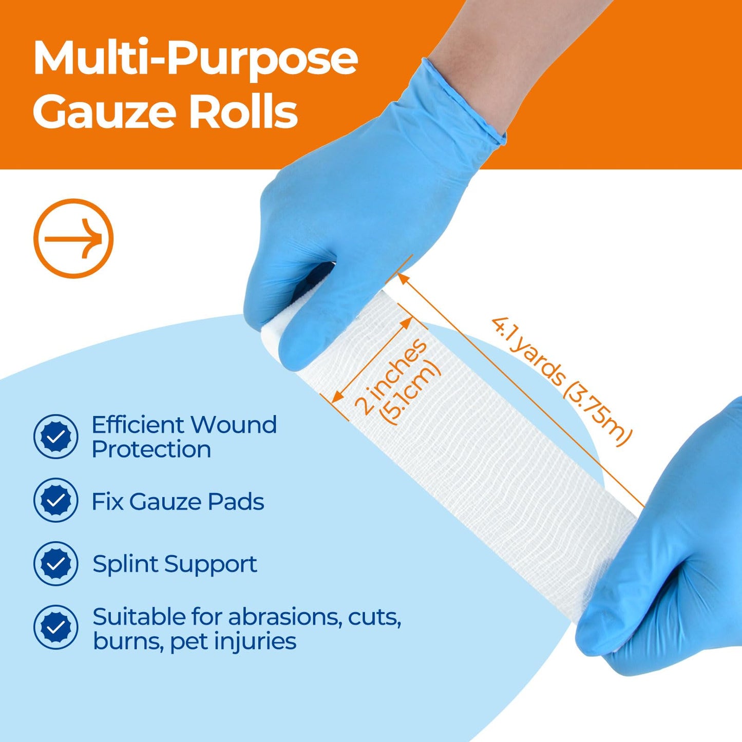 Gauze Rolls Bandages 2" x4.1yds(24 Rolls)