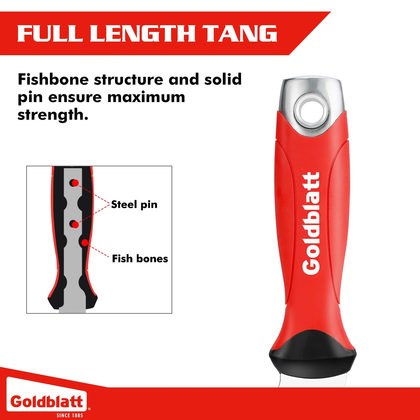 Goldblatt 9-in-1 Paint Scraper Tool, Heavy Duty Stainless Steel Putty Knife Scraper with Metal Hammer End, Multi-Use Painters Tool for Wood, Painting, Drywall