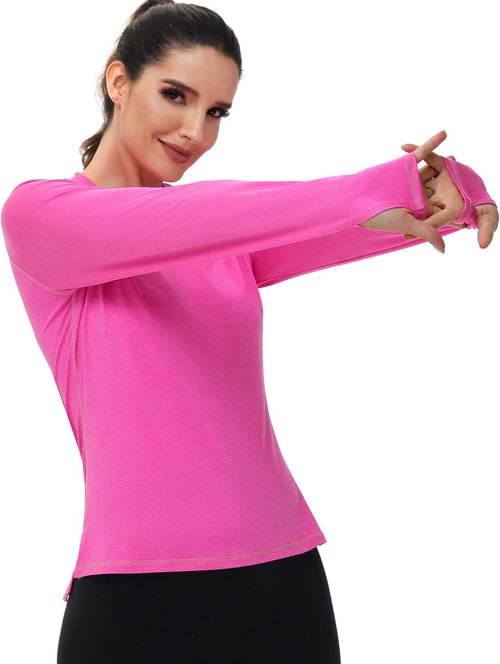 Isnowood Women's Long Sleeve Sun Protection Shirts - UPF 50+ UV Rash Guard Athletic Tops | Ideal for Hiking & Running