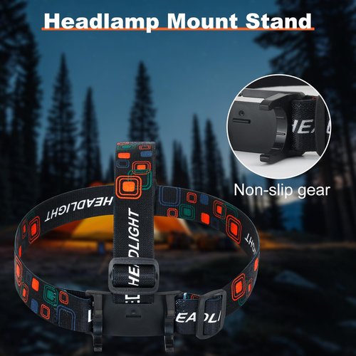 Lenporl 5 PCS Headlamp Holder Mounting Clip Buckle Headlight Flashlight Mount Stand for Slonik and Most Other 22mm -26mm LED Headlamps Flashlight Rechargeable (Not Include Head Lamp)