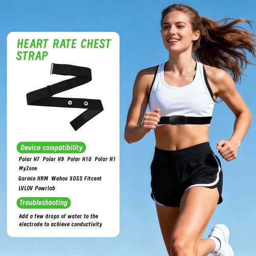 Heart Rate Monitor Replacement Chest Strap for Polar H10 H9 H7 H1, Adjustable Waterproof Soft Straps Compatible with Wahoo Garmin Moofit Powr Labs COOSPO XOSS Chest Belt