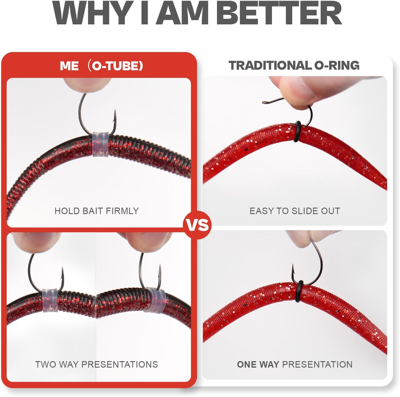 Wacky Worm O-Rings - Heavy-Duty Silicone Senko Bait Protector | Prevents Bass from Ripping Soft Plastics | 180/150/120 Packs