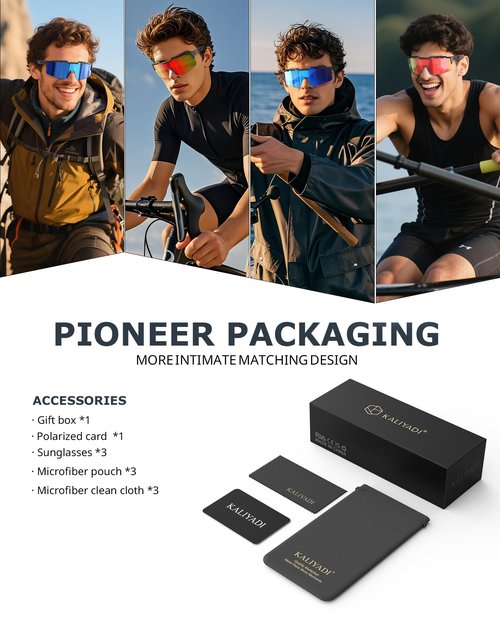 KALIYADI Polarized Sports-Sunglasses Men Cycling-Sunlasses: Lightweight Running Sun Glasses UV400 Protection Golf Fishing