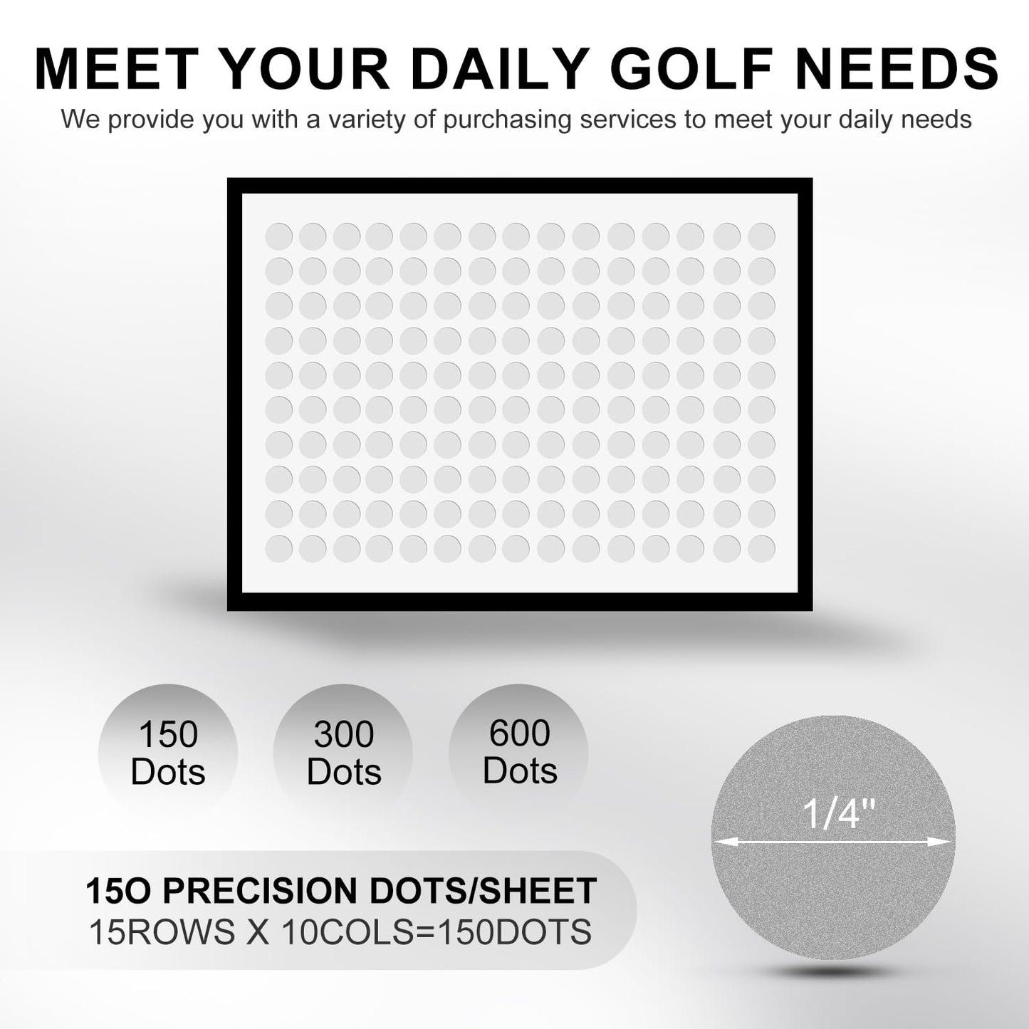 600 Dots 0.25" White Reflective Dot Stickers for Golf Club & Golf Ball, Weatherproof Golf Stickers with High-Reflective Glass Beads for Golf Launch Monitor & Golf Simulator & High-Speed Cameras