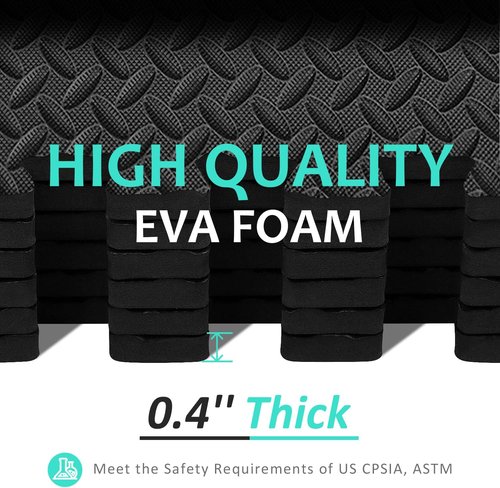 BEAUTYOVO Interlocking Foam Gym Mats - 24'' x 24'' EVA Puzzle Exercise Tiles for Protective Flooring