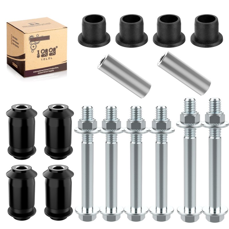 10L0L Golf Cart A Arm Bushing Sleeve Kit for EZGO RXV Gas & Electric 2008-up, Replace OEM 608086 601340 602085 601754 602415 600525
