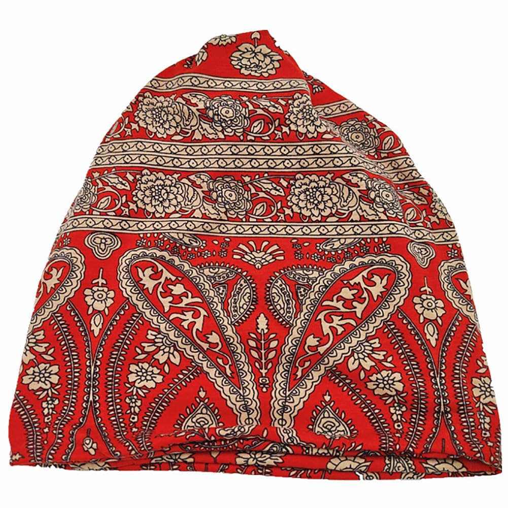 XYIYI Womens Chemo Headwear Hats Cotton Slouchy Beanie Cap Scarf (2pcs Black Red)